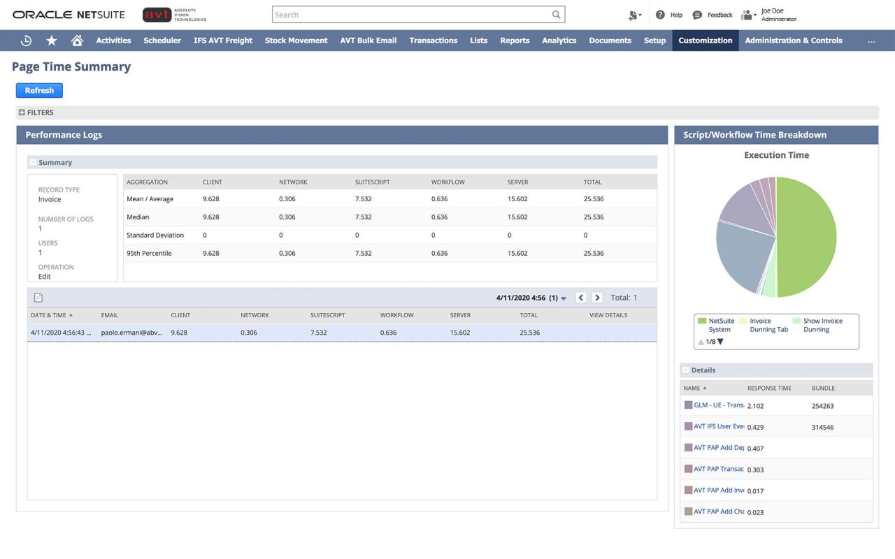 NetSuite Application Performance Management SuiteApp