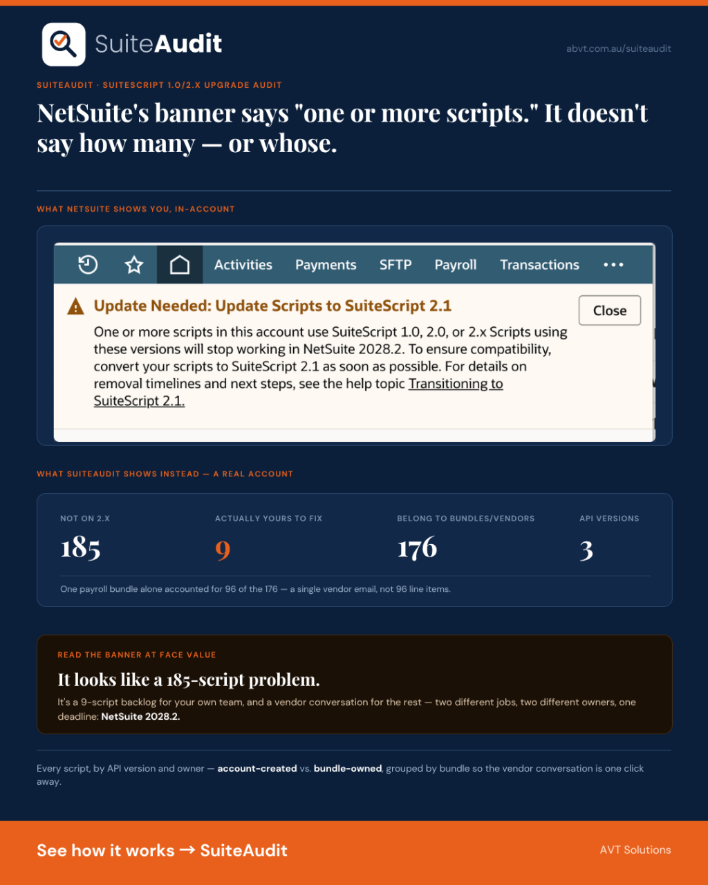 SuiteScript 2.1 Is Coming — NetSuite’s Banner Won’t Tell You Whose Scripts to Fix
